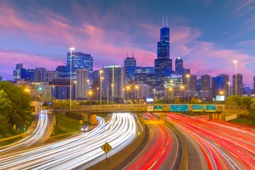 Stof per meter Chicago, Illinois, USA Skyline © SeanPavonePhoto