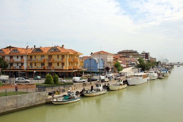 Fototapeta na wymiar Der Hafen von Bellaria, Ortsteil von Rimini.