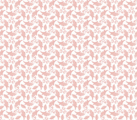 Oriental pink ornament. Vintage pattern with volume 3D elements, shadows and highlights. Classic traditional pattern