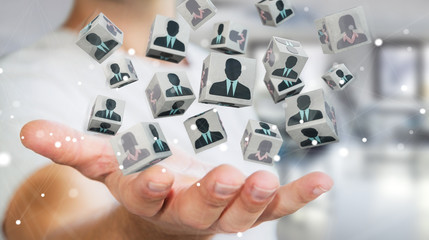 Businessman choosing candidate for a job 3D rendering