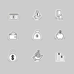 Icon paper style on white background.