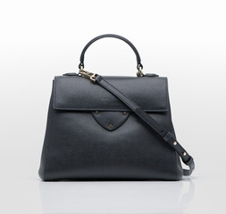 fashionable women's handbag on a white background, studio shooting