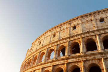 Colosseum at sunset in Rome, Italy