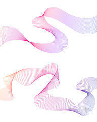 Set of soft vector wave on white background