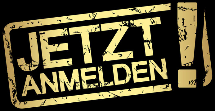 gold stamp with text Jetzt anmelden