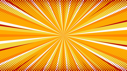 Cartoon comic book background, summer sun rays background