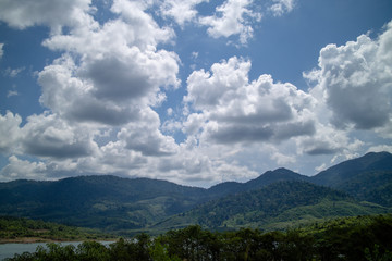 blue sky with clouds background