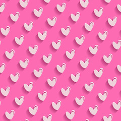 seamless pattern with cut paper hearts