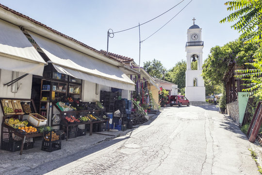 Greece, Pilion, Milies, view to bell tower