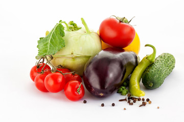 Perfect Organic Vegetables are Lying on the White Background.