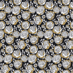 Abstract decorative rose flowers seamless pattern.