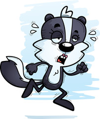 Exhausted Cartoon Female Skunk