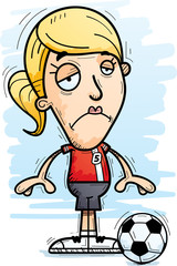 Obraz premium Sad Cartoon Soccer Player