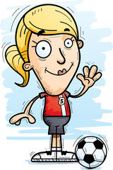 Cartoon Soccer Player Waving