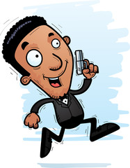 Cartoon Black Spy Running