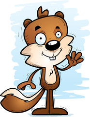 Cartoon Male Squirrel Waving