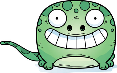 Cartoon Gecko Smiling