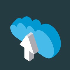 cloud computing storage arrow upload data vector illustration isometric