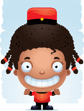 recommend clip art: Cartoon Girl Bellhop Smiling