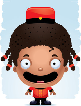 recommend clip art: Cartoon Girl Bellhop Smiling