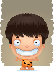 Cartoon Boy Caveman Smiling