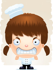 Angry Cartoon Girl Chef