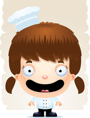 Cartoon Girl Chef Smiling