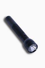A black aluminum security flashlight