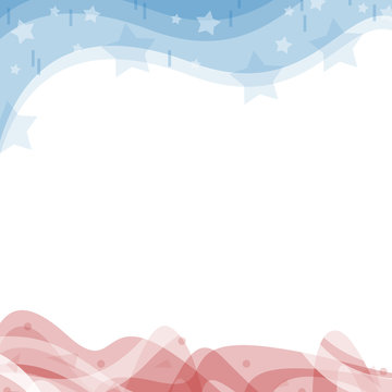 A header footer illustration of United States Patriotic background in flag colors with a blank white space