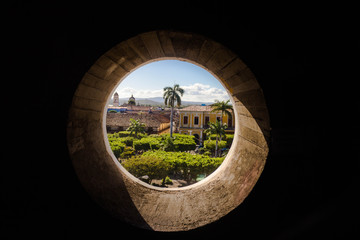 View of the park of Granada from the Cathedral of Granada - nicaragua