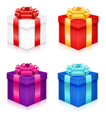 gift box with bow and ribbon stock vector illustration