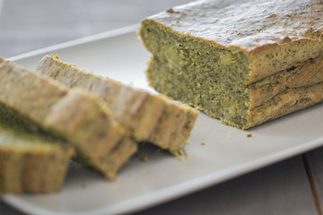 Some slices of homemade savory plumcake.