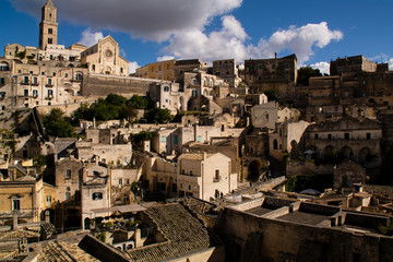 Matera the cyty of the "Sassi" - where the old house were situated directly in the stone.