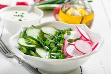 Fresh organic radish salad. 