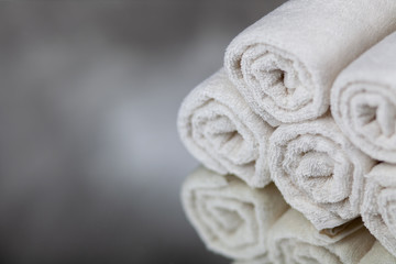 Obraz na płótnie Canvas Pile of white towels