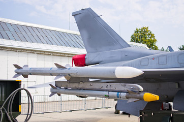 Rockets on fighters wing
