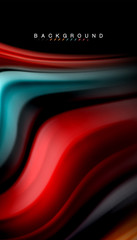 Fluid mixing colors, vector wave abstract background
