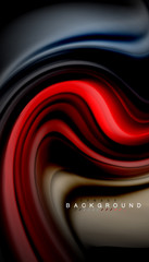 Fluid mixing colors, vector wave abstract background