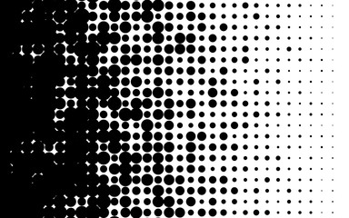 Halftone gradient with randomized dots Speed abstract pattern Isolated object on white background vector illustration