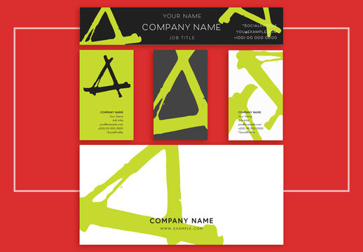 Business Identity Layout Set with Lime Green Accents