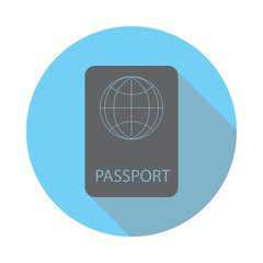 Passport icon. Elements of airport in flat blue colored icon. Premium quality graphic design icon. Simple icon for websites, web design, mobile app, info graphics