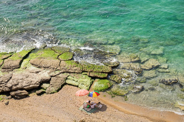 Fototapeta na wymiar Mediterranean sea and Arsuf beach. Israel