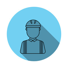 construction worker avatar icon. Elements of avatar in flat blue colored icon. Premium quality graphic design icon. Simple icon for websites, web design, mobile app, info graphics