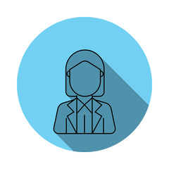 Businesswoman avatar icon. Elements of avatar in flat blue colored icon. Premium quality graphic design icon. Simple icon for websites, web design, mobile app, info graphics