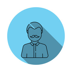 man with mustache avatar icon. Elements of avatar in flat blue colored icon. Premium quality graphic design icon. Simple icon for websites, web design, mobile app, info graphics