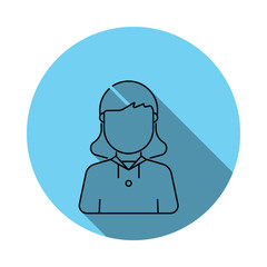 scout girl avatar icon. Elements of avatar in flat blue colored icon. Premium quality graphic design icon. Simple icon for websites, web design, mobile app, info graphics