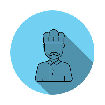 Cook avatar icon. Elements of avatar in flat blue colored icon. Premium quality graphic design icon. Simple icon for websites, web design, mobile app, info graphics
