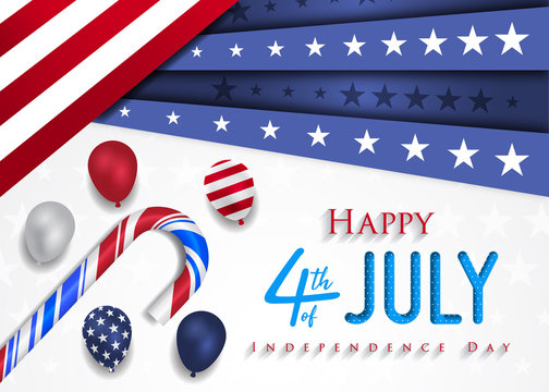 Happy 4th of July Independence Day greeting card. Happy independence day of America vector design.