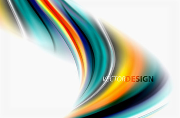 Rainbow color waves, vector blurred abstract background