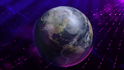 Digital globe 3d illustration background